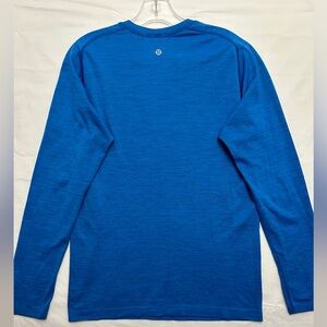 EUC Lululemon Metal Vent Tech Long Sleeve Blazer Blue Mens Workout Tshirt Size S